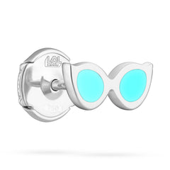 Shiny Shades Earrings - White Gold (Blue)