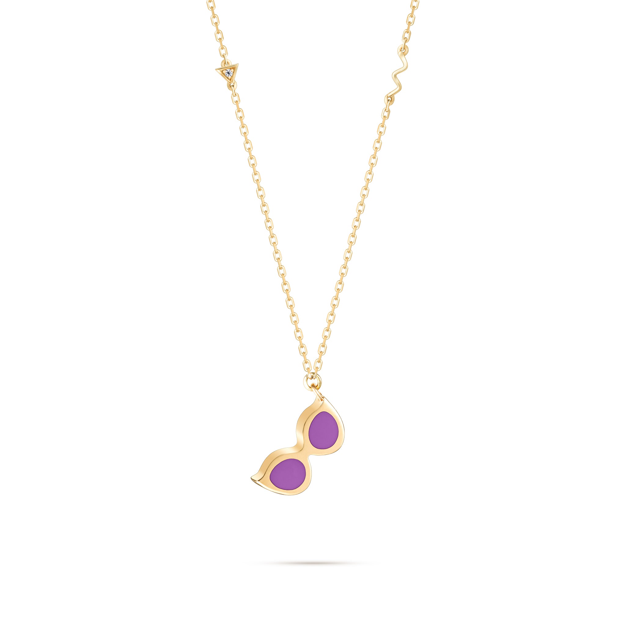 Shiny Shades Pendant - Yellow Gold (Purple)