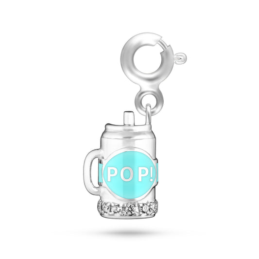 Fantasy Diamond Cup Charm - White Gold (Blue)