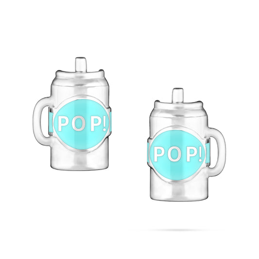 Fantasy Cup Earrings - White Gold (Blue)