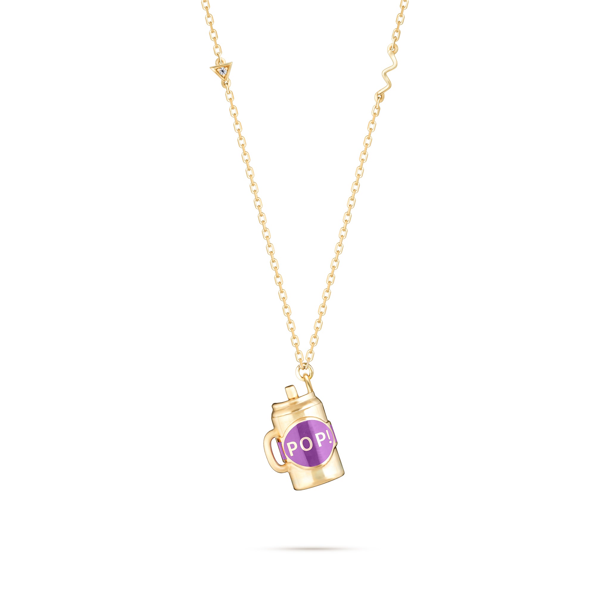 Fantasy Cup Pendant - Yellow Gold (Purple)