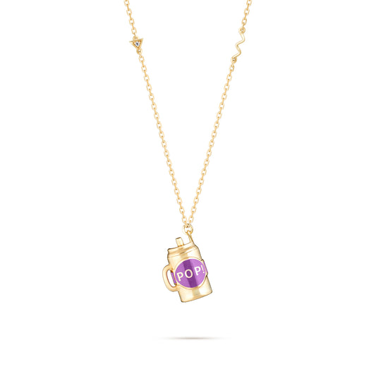 Fantasy Cup Pendant - Yellow Gold (Purple)