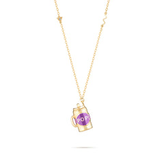 Fantasy Cup Pendant - Yellow Gold (Purple)