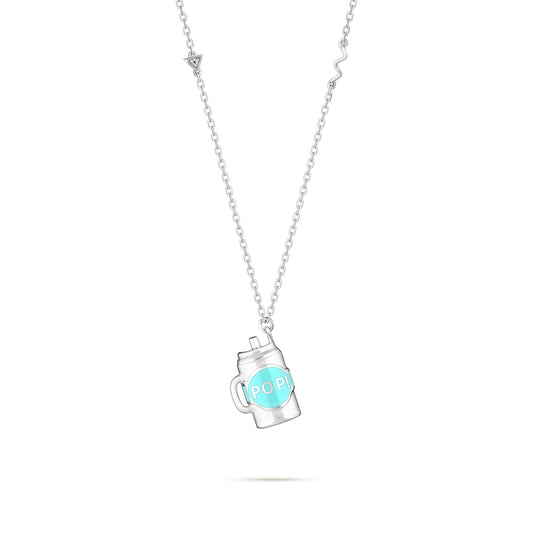Fantasy Cup Pendant - White Gold (Blue)