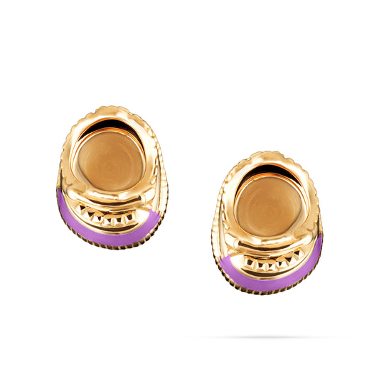 QT Shoes Earrings - Yellow Gold (Purple)