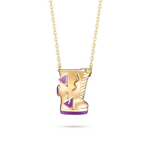 Glam Boots Pendant - Yellow Gold (Purple)