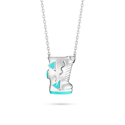 Glam Boots Pendant - White Gold (Blue)