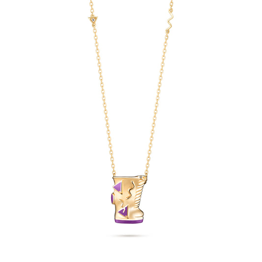 Glam Boots Pendant - Yellow Gold (Purple)