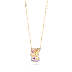 Glam Boots Pendant - Yellow Gold (Purple)