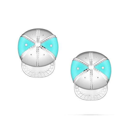 L.O.L White Gold Cap Earrings - KLA Jewelry
