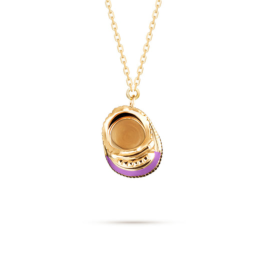 QT Shoes Pendant - Yellow Gold (Purple)