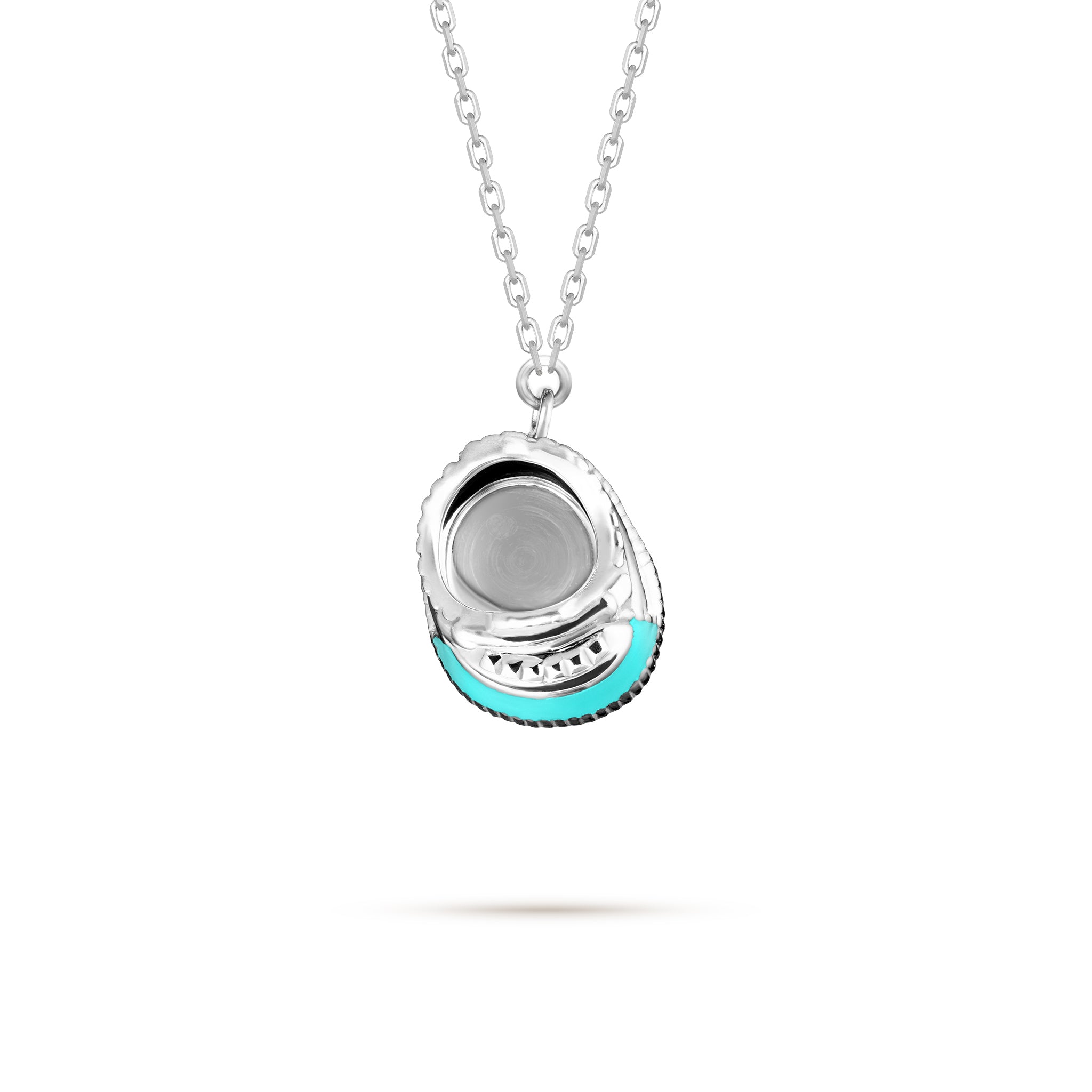 QT Shoes Pendant - White Gold (Blue)