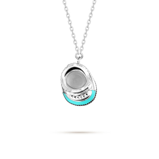 QT Shoes Pendant - White Gold (Blue)