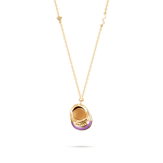 QT Shoes Pendant - Yellow Gold (Purple)
