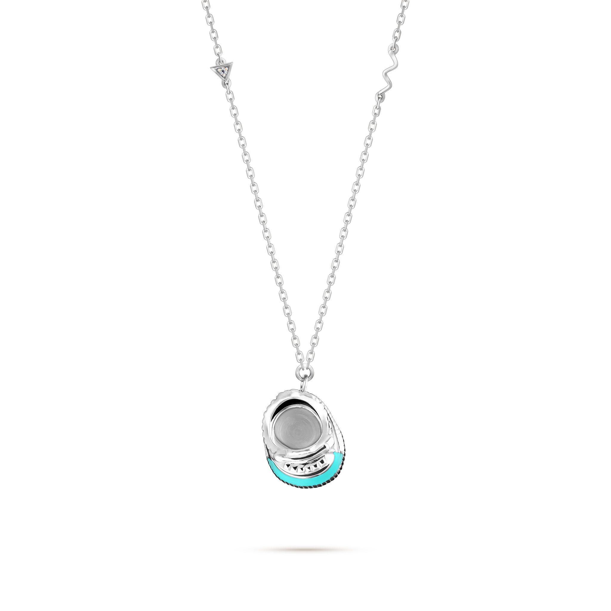QT Shoes Pendant - White Gold (Blue)