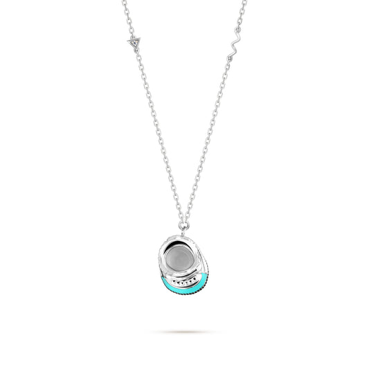 QT Shoes Pendant - White Gold (Blue)