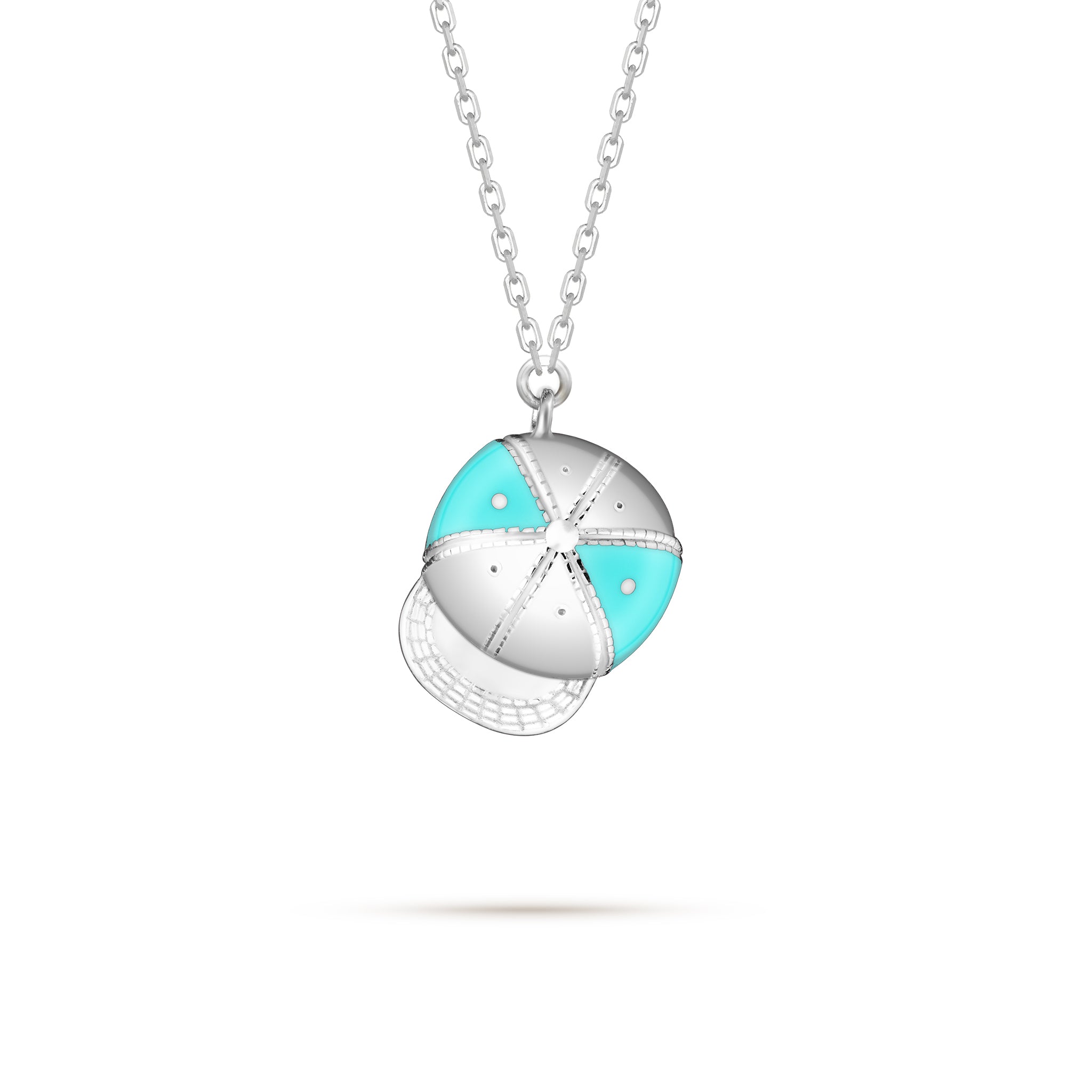 L.O.L Cap Pendant - White Gold (Blue)
