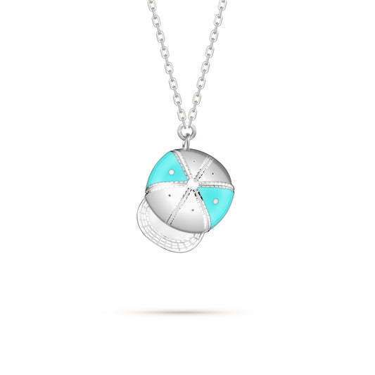 L.O.L Cap Pendant - White Gold (Blue)