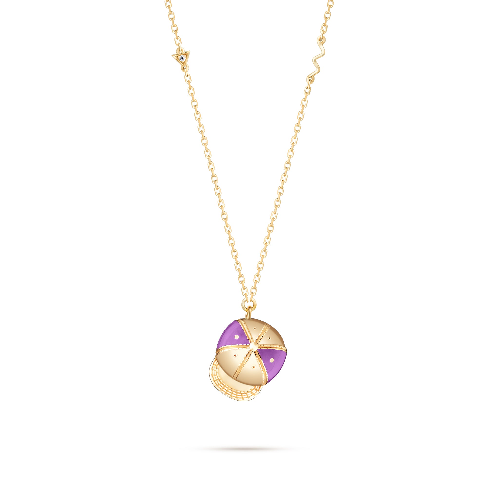 L.O.L Cap Pendant - Yellow Gold (Purple)