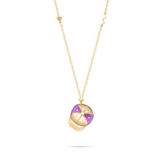 L.O.L Cap Pendant - Yellow Gold (Purple)