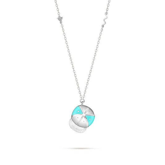 L.O.L Cap Pendant - White Gold (Blue)