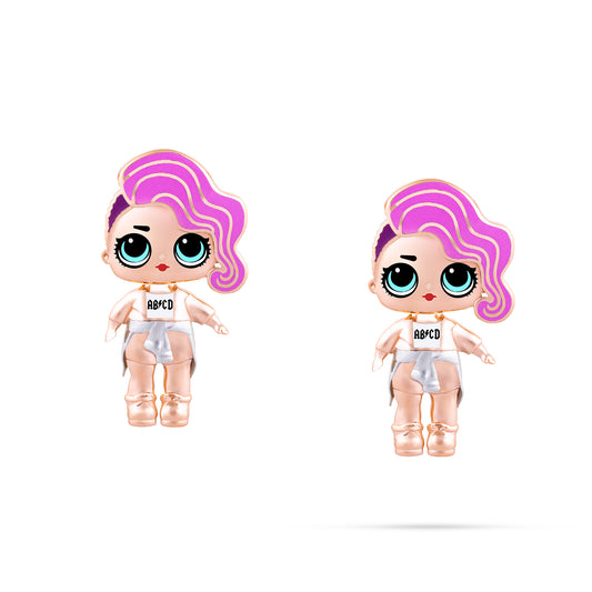 Rocker 2D Gold Earrings - KLA LOL Kids Jewelry