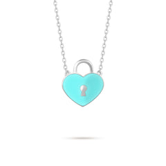 Flying Heart Pendant - White Gold (Blue)