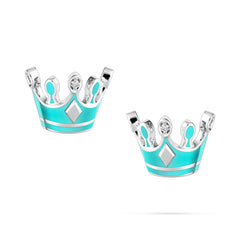 Royal Crown Earrings in White Gold - KLA Jewelry