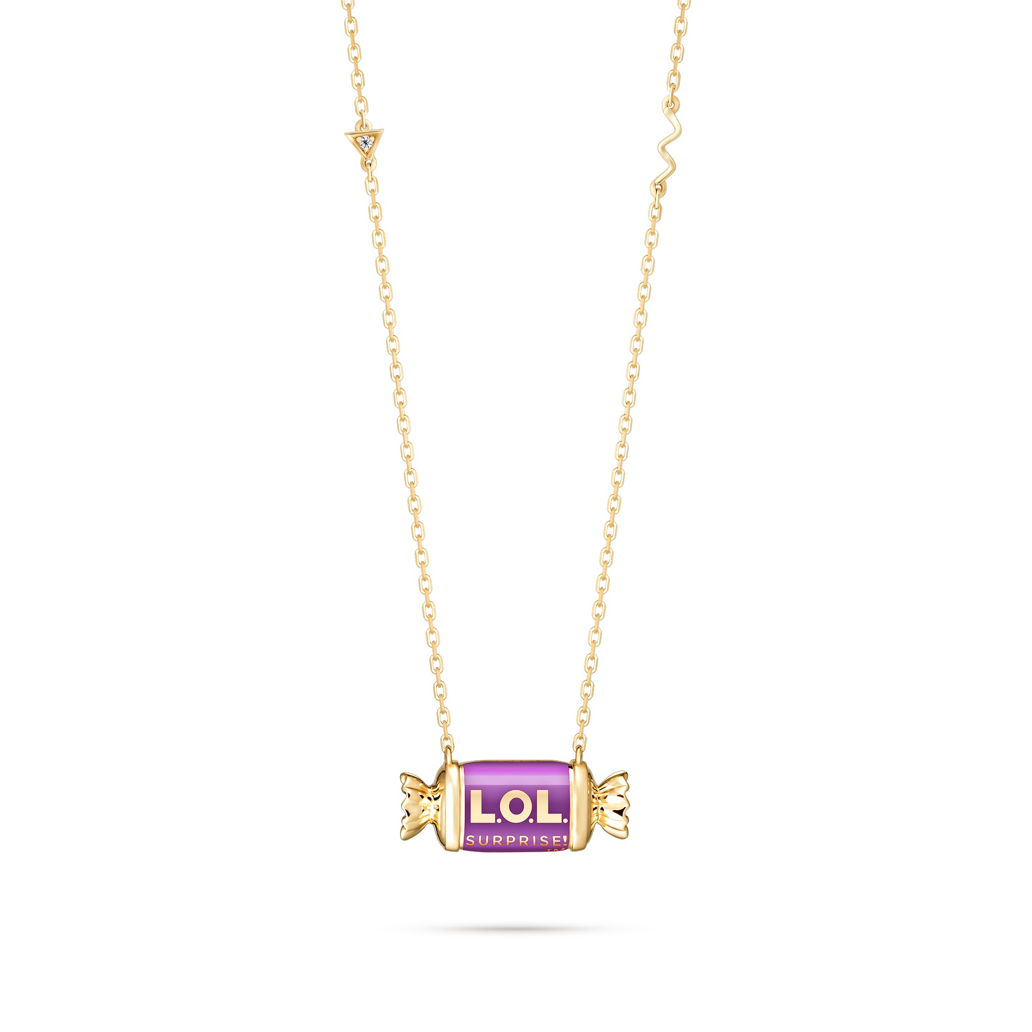 Sweet Candy Pendant - Yellow Gold (Purple)