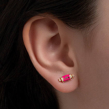 Sweet Candy Earrings - White Gold (Blue)