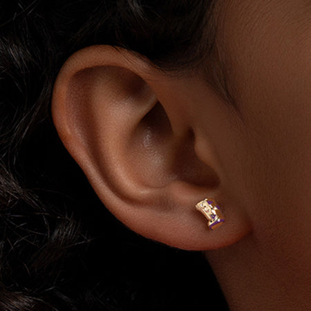 Glam Boots Earrings - Yellow Gold (Purple)