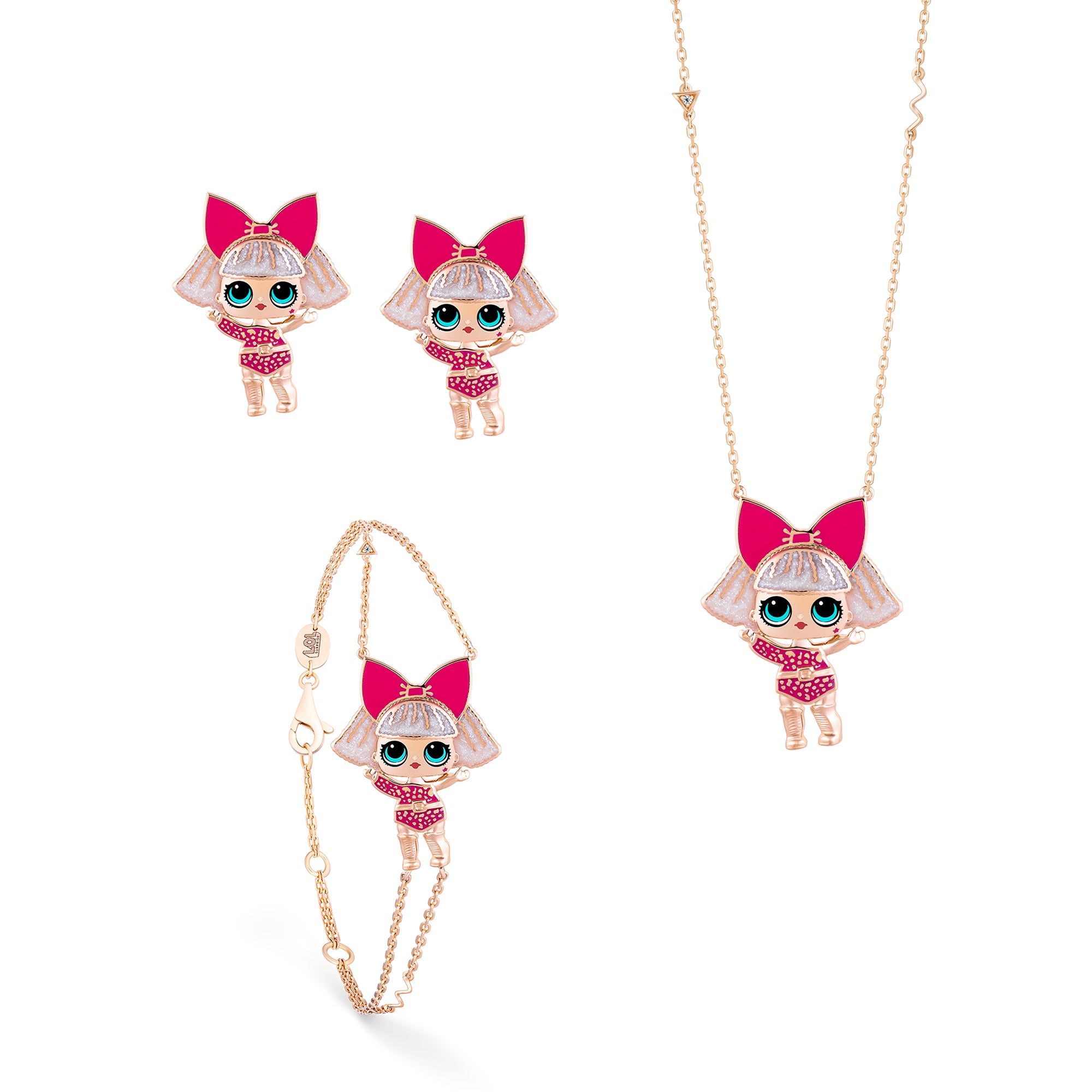 Diva 2D Gold Set - KLA & LOL Kids Jewelry