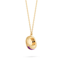 QT Shoes Pendant - Yellow Gold (Purple)