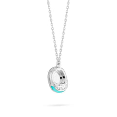 QT Shoes Pendant - White Gold (Blue)