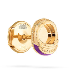 QT Shoes Earrings - Yellow Gold (Purple)
