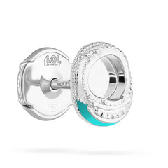 QT Shoes Earrings - White Gold (Blue)