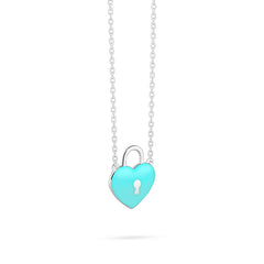 Flying Heart Pendant - White Gold (Blue)