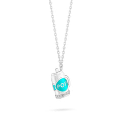 Fantasy Diamond Cup Pendant - White Gold (Blue)