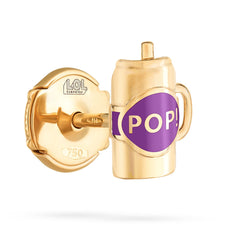 Fantasy Cup Earrings - Yellow Gold (Purple)