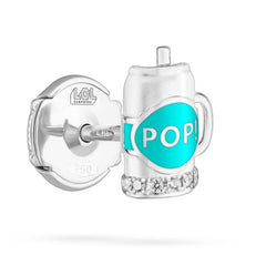 Fantasy Diamond Cup Earrings - White Gold (Blue)