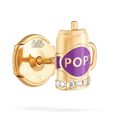 Fantasy Diamond Cup Earrings - Yellow Gold (Purple)
