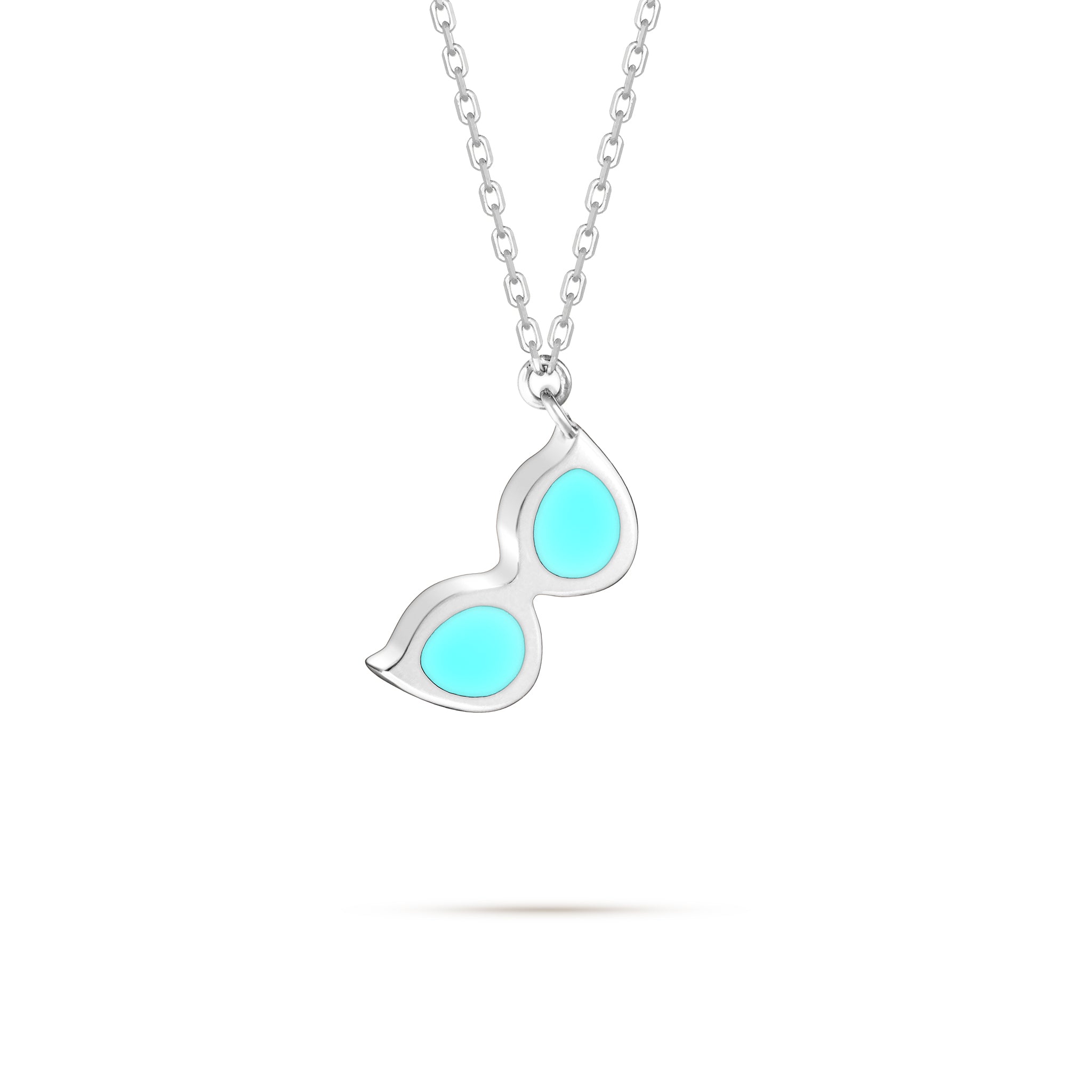 Shiny Shades Pendant - White Gold (Blue)