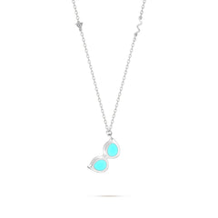 Shiny Shades Pendant - White Gold (Blue)