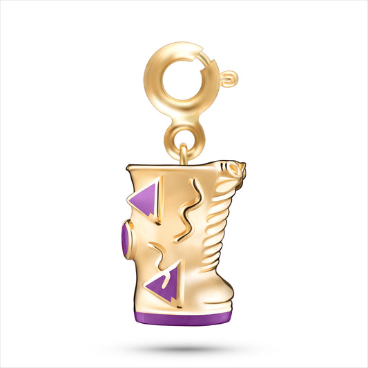 Glam Boots Charm - Yellow Gold (Purple)