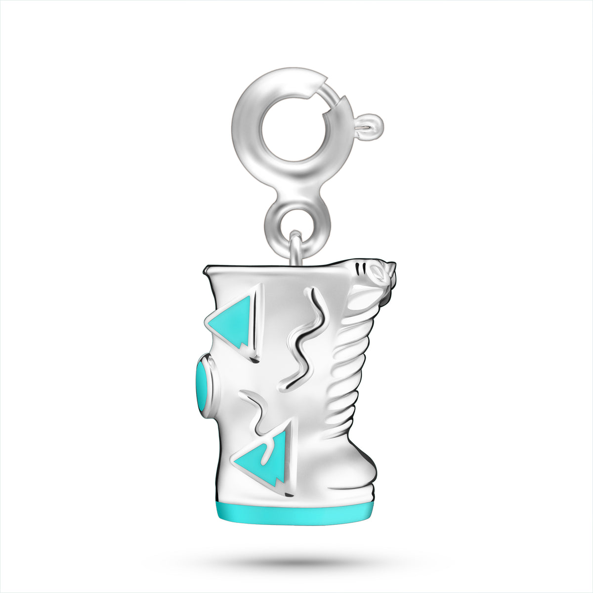 Glam Boots Charm - White Gold (Blue)