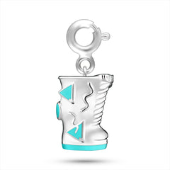 Glam Boots Charm - White Gold (Blue)