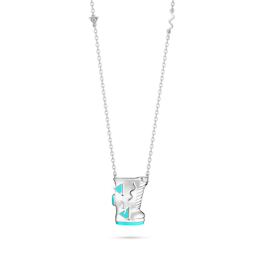 Glam Boots Pendant - White Gold (Blue)