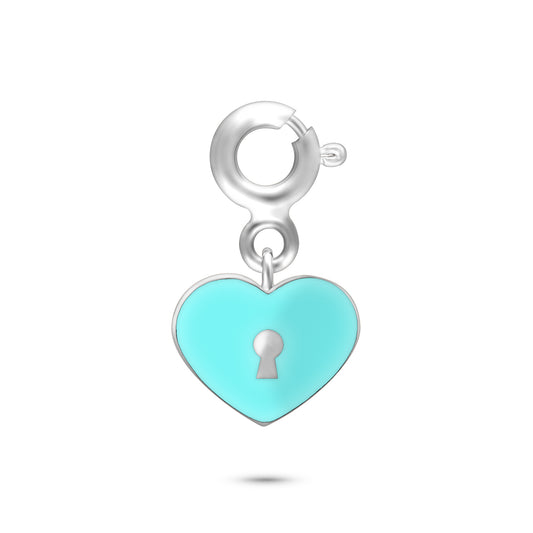 White Gold Flying Heart Charm - KLA Jewelry