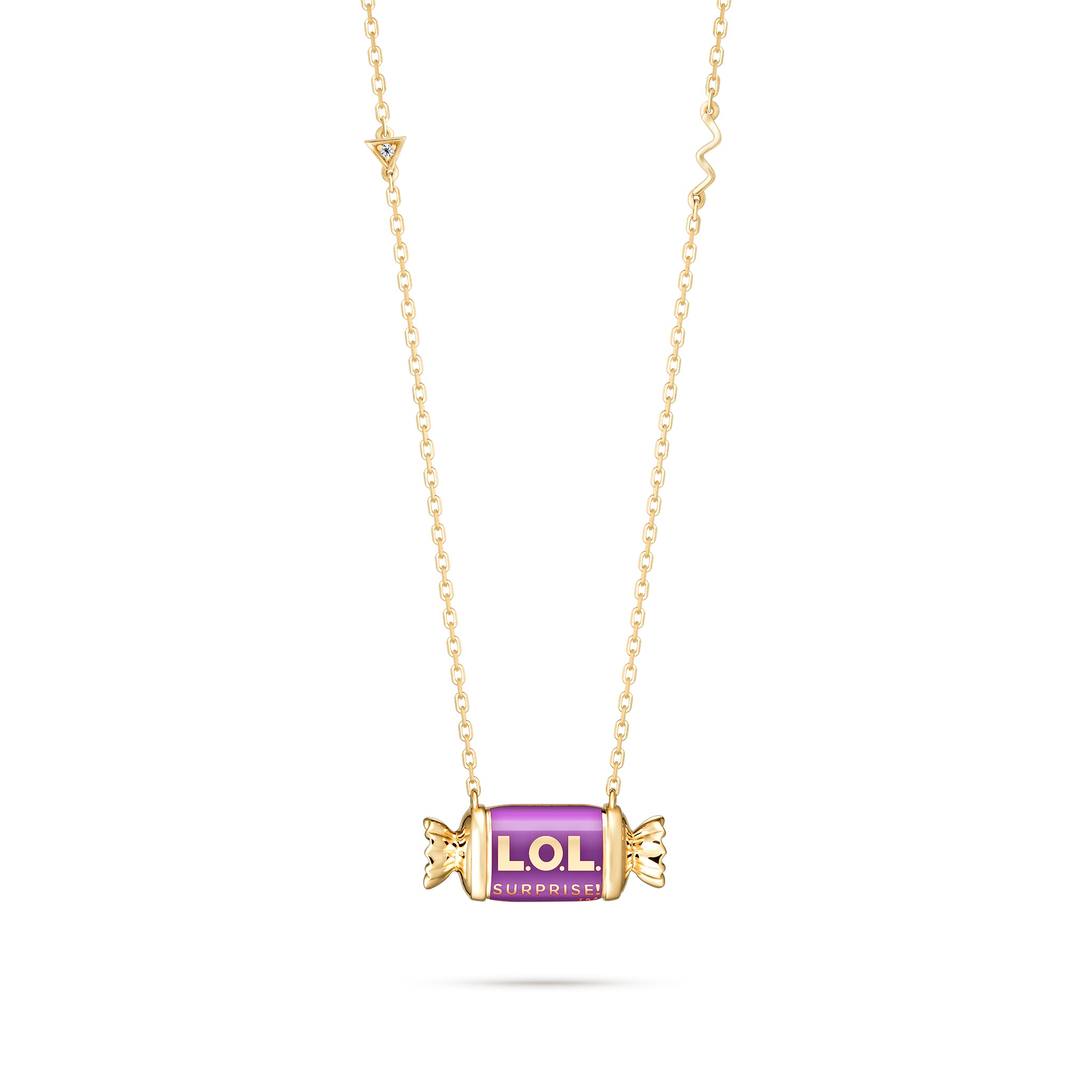 Sweet Candy Pendant - Yellow Gold (Purple)