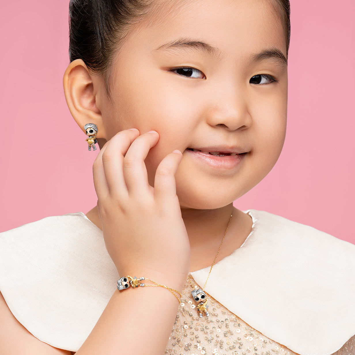 LOL Surprise Queen Earrings - Kids Gold Earrings